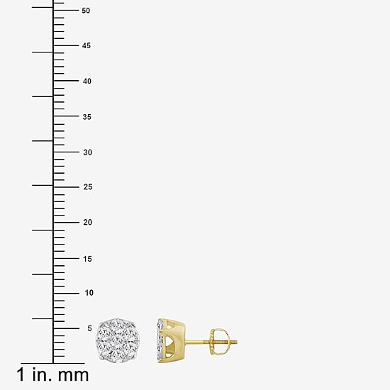 (J / I3) 1/4 CT. T.W. Natural White Diamond 10K Gold 5.3mm Oval Stud Earrings