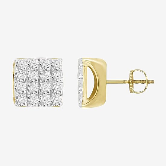 (J / I3) 3/4 CT. T.W. Natural White Diamond 10K Gold 8.1mm Stud Earrings