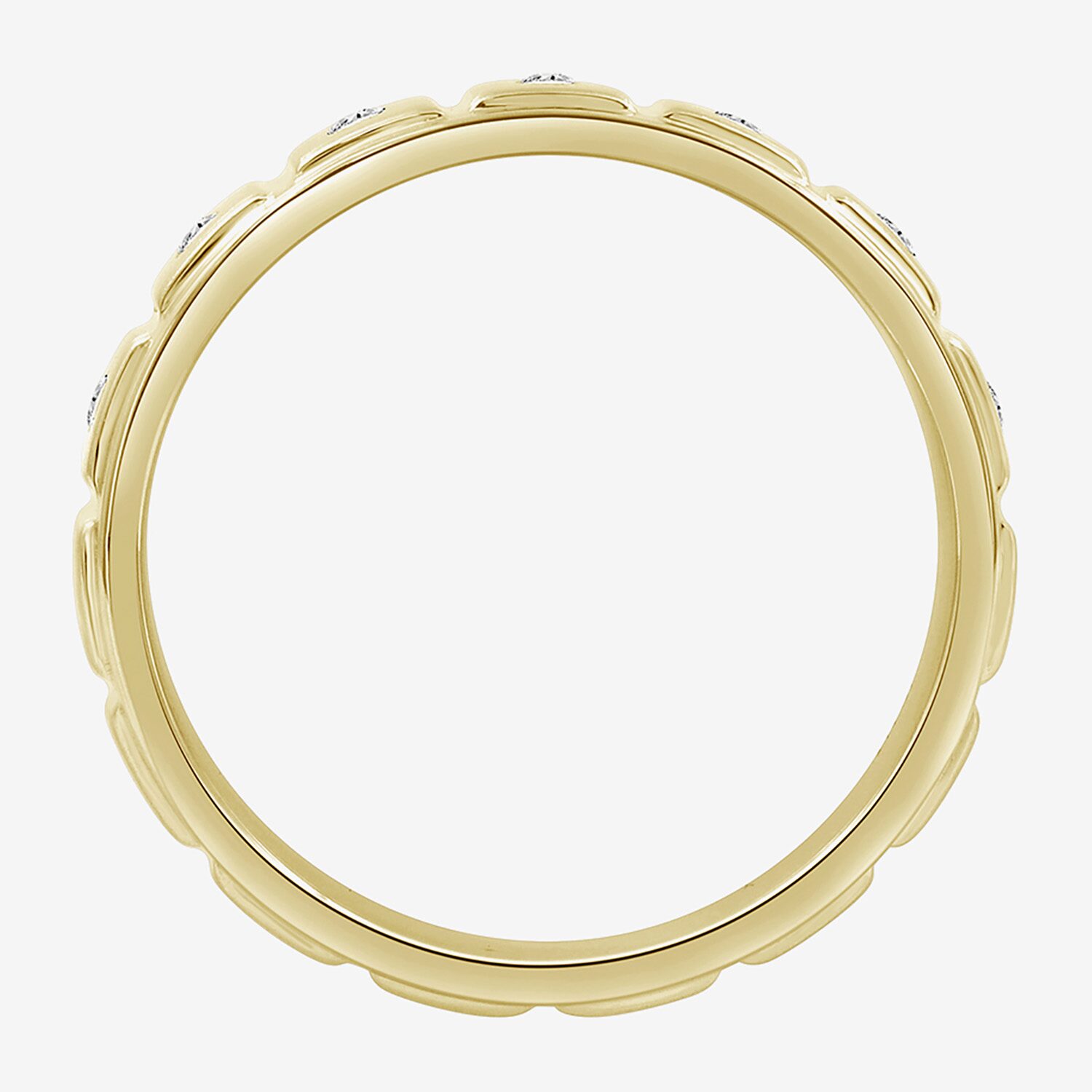 (J / I3) Mens 1/10 CT. T.W. Natural White Diamond 10K Gold Band