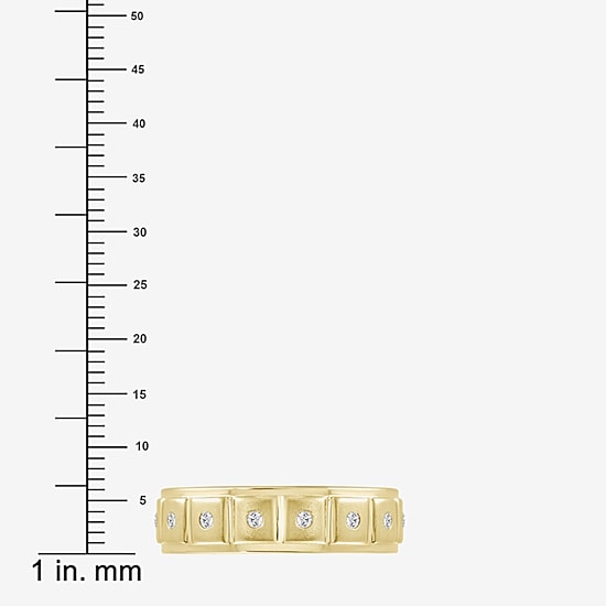 (J / I3) Mens 1/10 CT. T.W. Natural White Diamond 10K Gold Band