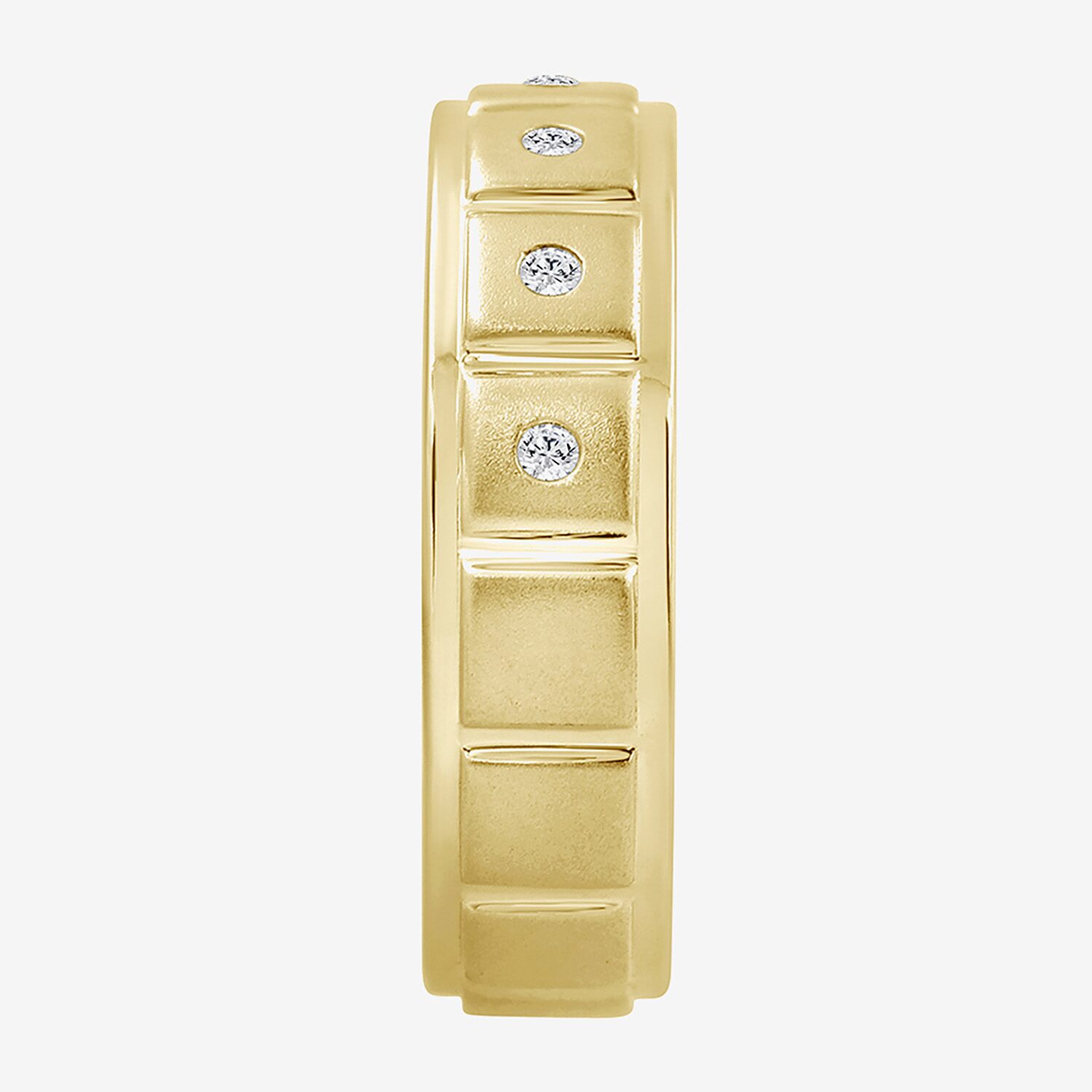 (J / I3) Mens 1/10 CT. T.W. Natural White Diamond 10K Gold Band