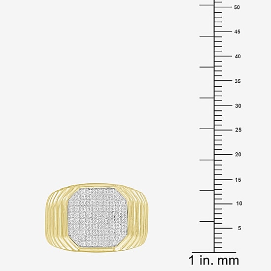 (J / I3) Mens 1/4 CT. T.W. Natural White Diamond 10K Gold Cocktail Ring