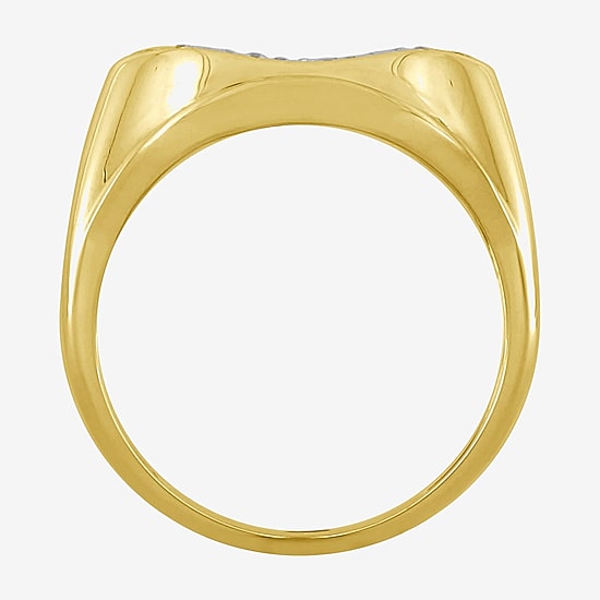 (J / I3) Mens 1/4 CT. T.W. Natural White Diamond 10K Gold Cocktail Ring