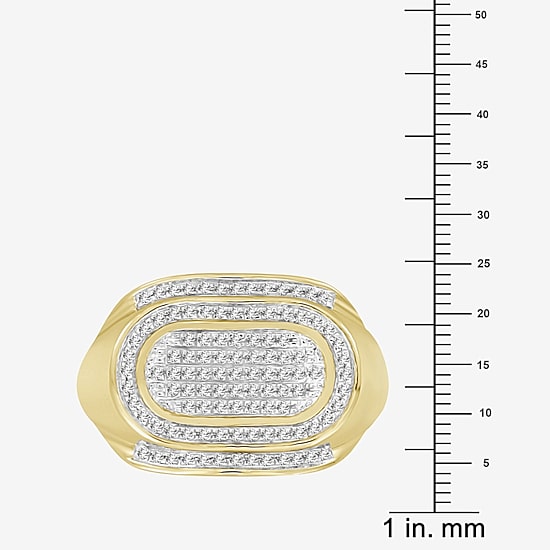 (J / I3) Mens 1/4 CT. T.W. Natural White Diamond 10K Gold Cocktail Ring