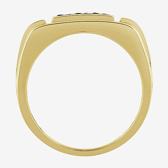 (Black / I3) Mens 1/4 CT. T.W. Natural Black Diamond 10K Gold Cocktail Ring