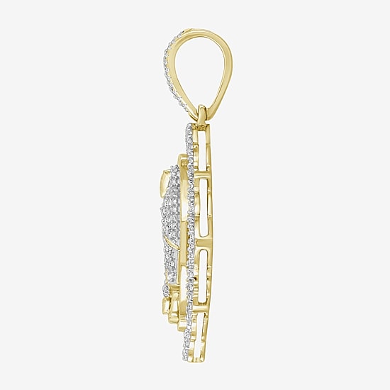(J / I3) Mens 1/5 CT. Natural White Diamond 10K Gold Pendant