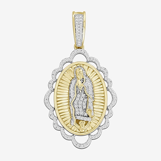 (J / I3) Mens 1/5 CT. Natural White Diamond 10K Gold Pendant