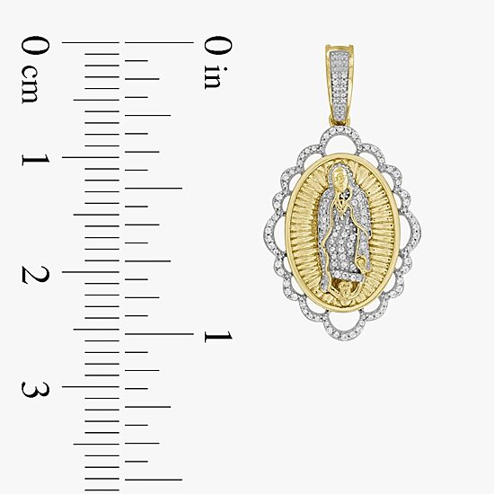 (J / I3) Mens 1/5 CT. Natural White Diamond 10K Gold Pendant