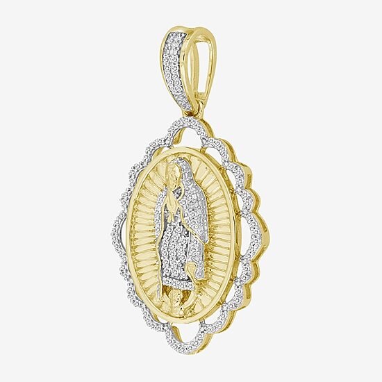 (J / I3) Mens 1/5 CT. Natural White Diamond 10K Gold Pendant