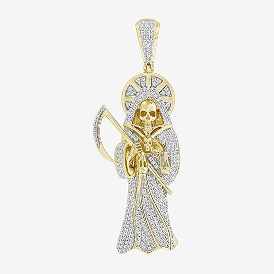 (J / I3) Mens 1/2 CT. T.W. Natural White Diamond 10K Gold Pendant