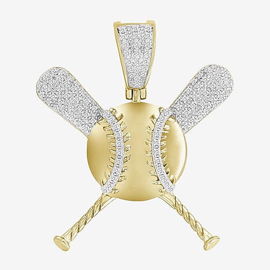 (J / I3) Mens 1/5 CT. Natural White Diamond 10K Gold Pendant