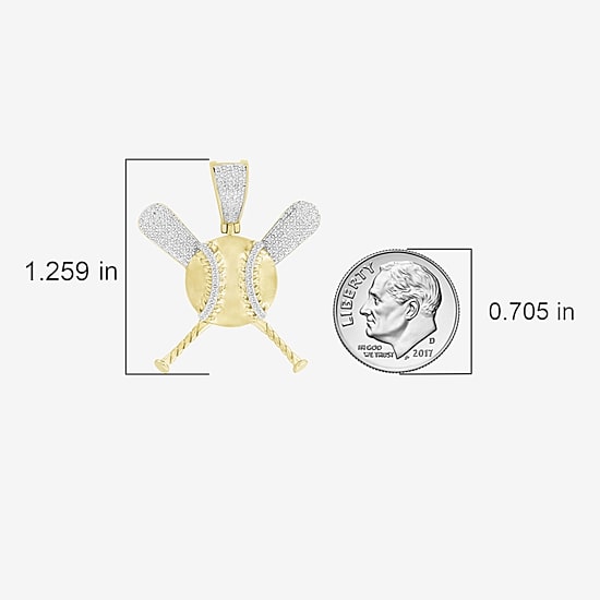 (J / I3) Mens 1/5 CT. Natural White Diamond 10K Gold Pendant