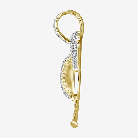 (J / I3) Mens 1/5 CT. Natural White Diamond 10K Gold Pendant
