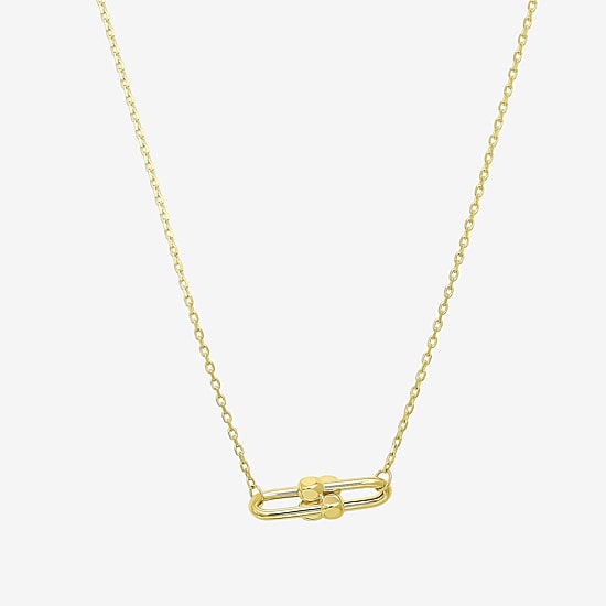 Gold Addiction Womens 10K Gold 16 Inch Cable Chain Necklace