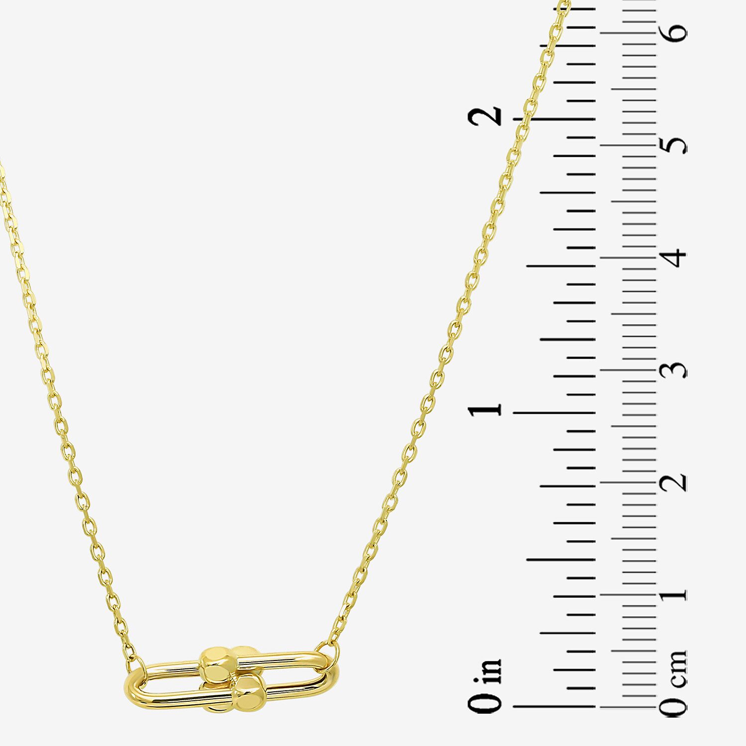 Gold Addiction Womens 10K Gold Inch Cable Chain Necklace