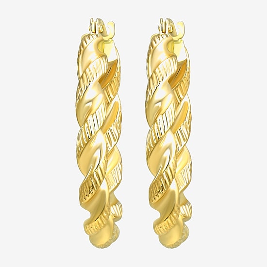 Womens 10K Gold 23mm Circle Hoop Earrings