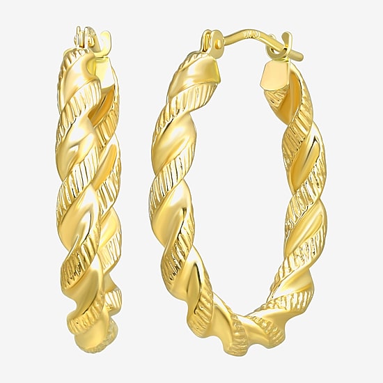 Womens 10K Gold 23mm Circle Hoop Earrings