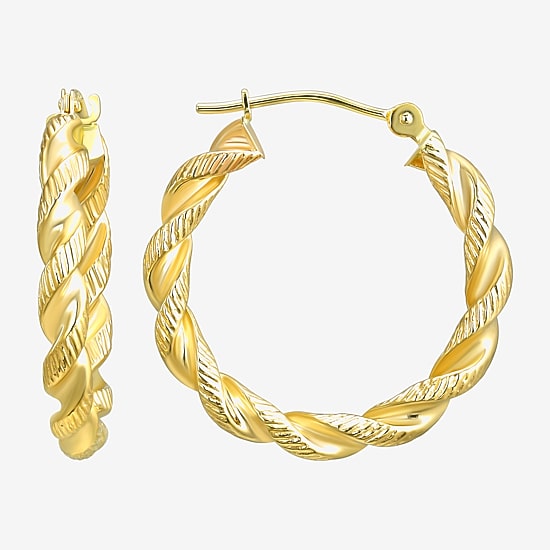 Womens 10K Gold 23mm Circle Hoop Earrings
