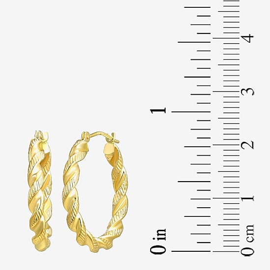 Womens 10K Gold 23mm Circle Hoop Earrings