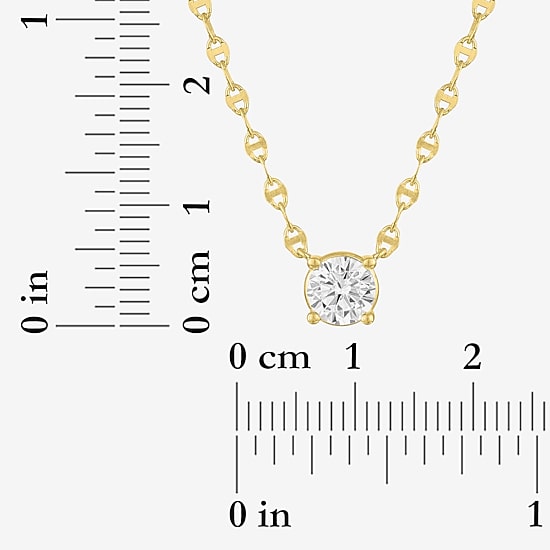 Diamond Addiction (G-H / Si2-I1) Womens 3/4 CT. T.W. Lab Grown White Diamond 14K Gold Over Silver Round 16 Inch Pendant Necklace