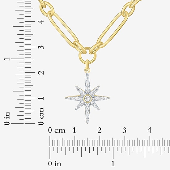 Diamond Addiction Northstar (G-H / Si2-I1) Womens 1/3 CT. T.W. Lab Grown White Diamond 14K Gold Over Silver Star 18 Inch Pendant Necklace