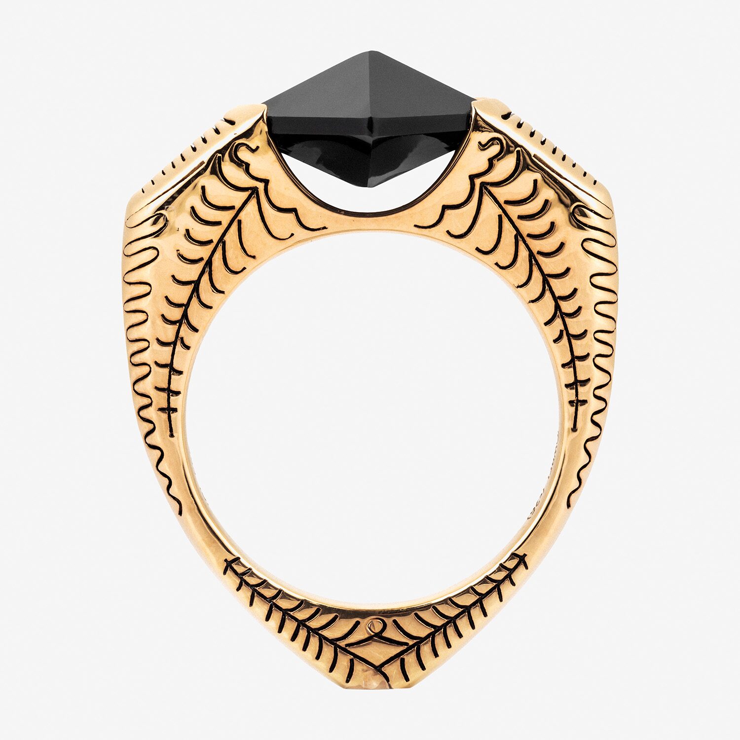 Harry Potter Mens Genuine Black Onyx 14K Gold Over Silver Fashion Ring