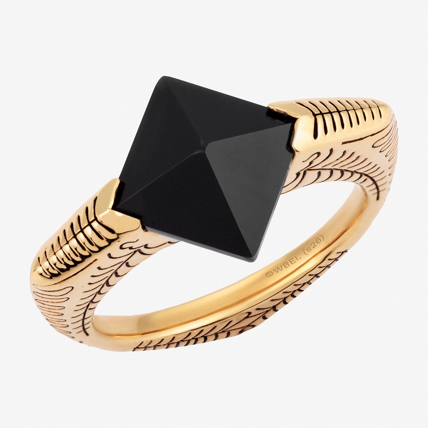 Harry Potter Mens Genuine Black Onyx 14K Gold Over Silver Fashion Ring