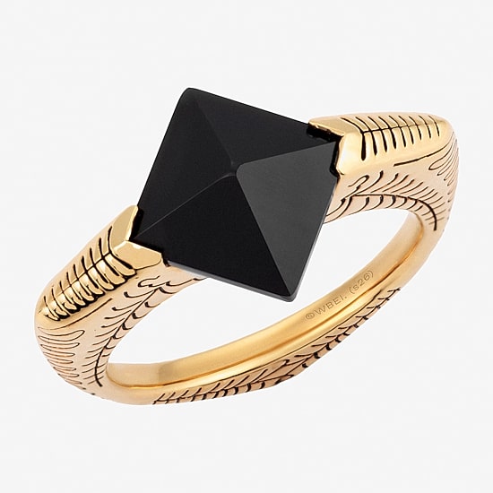 Harry Potter Mens Genuine Black Onyx 14K Gold Over Silver Fashion Ring