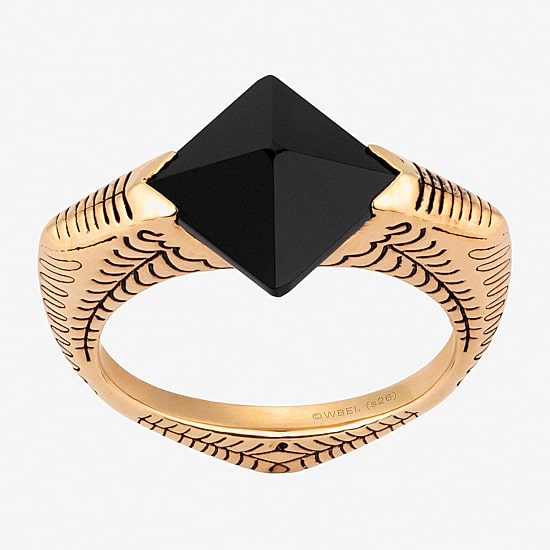 Harry Potter Womens Genuine Black Onyx 14K Gold Over Silver Cocktail Ring
