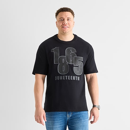 Hope & Wonder Juneteenth Mens Crew Neck Short Sleeve Boxy Fit Big and Tall Graphic T-Shirt