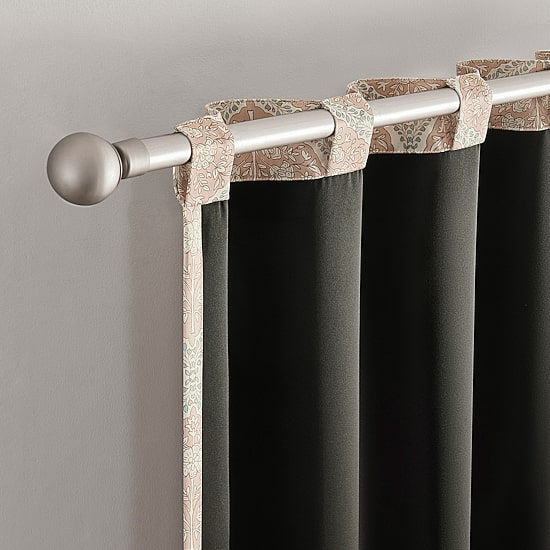 Sun Zero Lanet Vintage Ogee Magnetic Closure Rod Pocket Back Tab 100% Blackout Set of 2 Curtain Panel