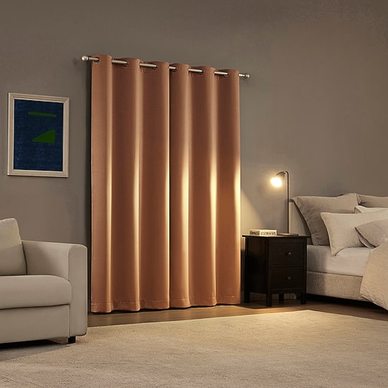 Sun Zero Sheridan Magnetic Closure Grommet Top 100% Blackout Set of 2 Curtain Panel