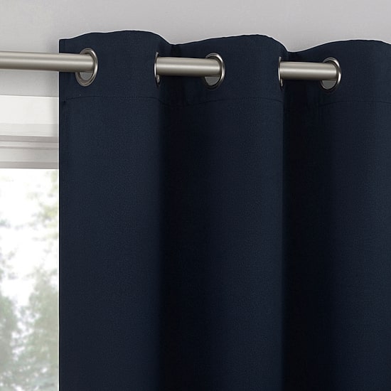 Sun Zero Sheridan Magnetic Closure Grommet Top 100% Blackout Set of 2 Curtain Panel