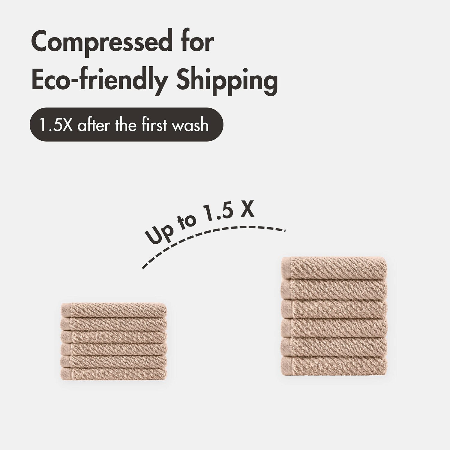 Madison Park Diagonal Ribbed 500gsm Cotton Zero Twist -pc. Quick Dry Bath Towel Set