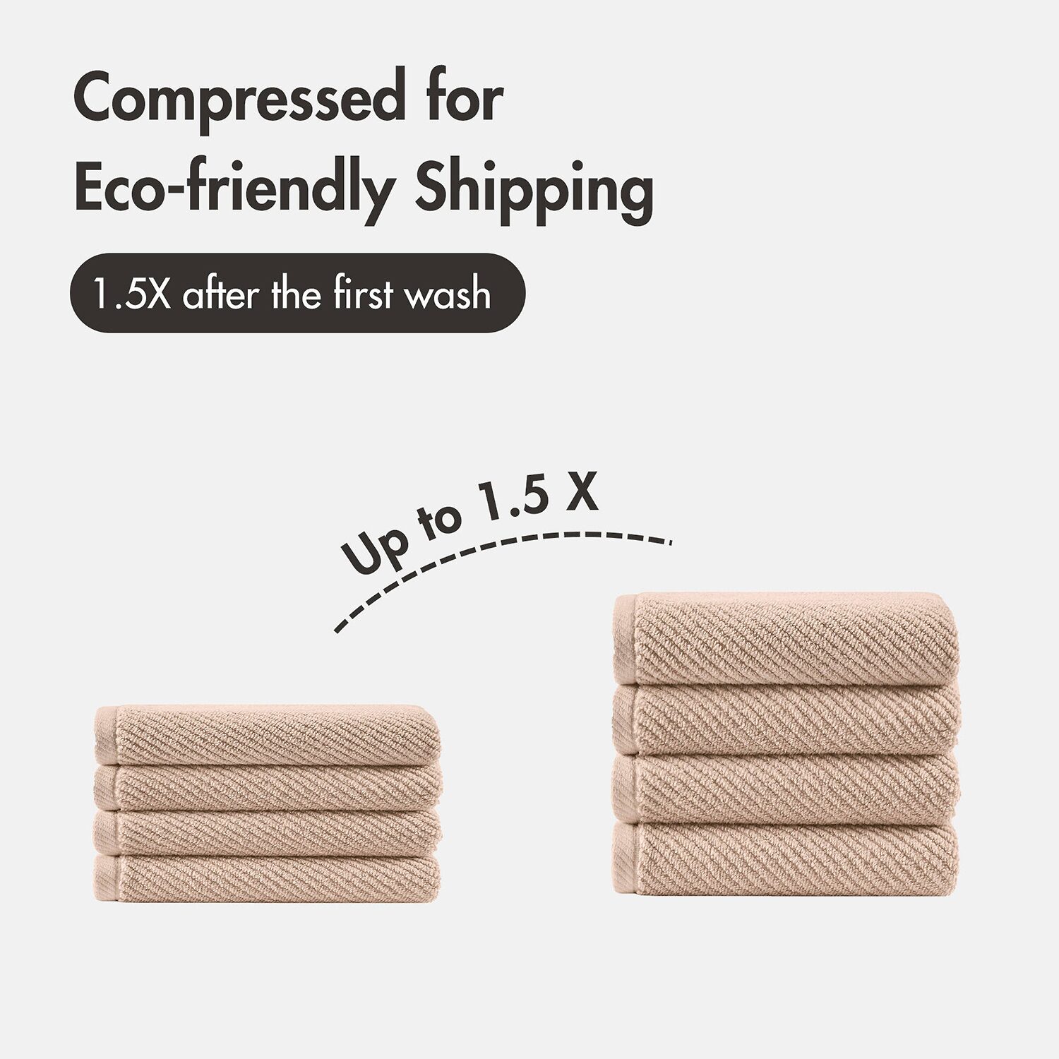 Madison Park Diagonal Ribbed 500gsm Cotton Zero Twist 4-pc. Quick Dry Bath Towel Set