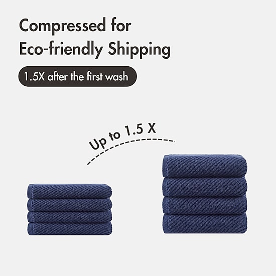 Madison Park Diagonal Ribbed 500gsm Cotton Zero Twist 4-pc. Quick Dry Bath Towel Set