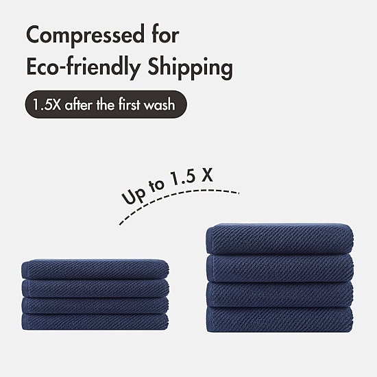 Madison Park Diagonal Ribbed 500gsm Cotton Zero Twist 4-pc. Bath Towel Set
