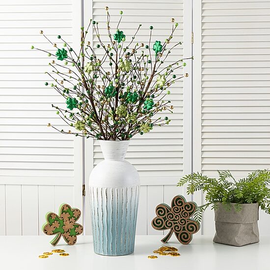 Glitzhome 28" Berry And Shamrock 2-pc. Pick