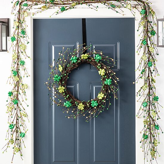 Glitzhome 72" Shamrock St. Patricks Day Garland
