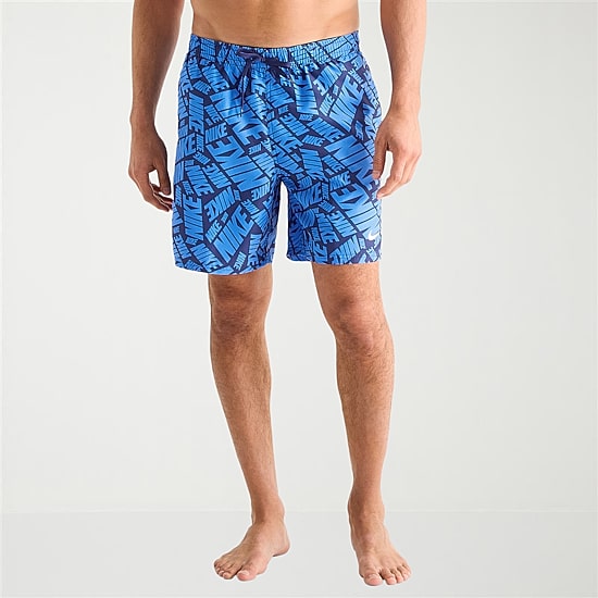 Nike Mens Drawstring Waist 7" Logo Swim Trunks