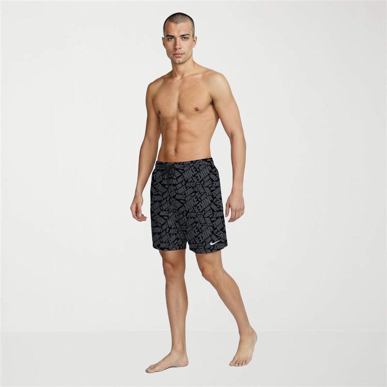 Nike Mens Drawstring Waist 7" Logo Swim Trunks