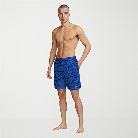 Nike Mens Drawstring Waist 7" Logo Swim Trunks