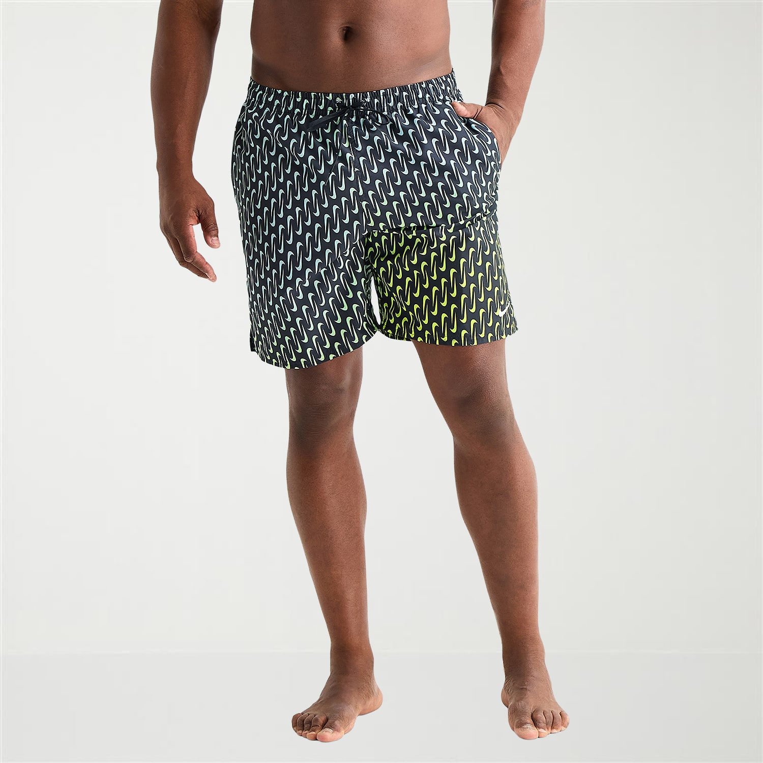 Nike Mens Big and Tall Drawstring Waist 7" Logo Swim Trunks