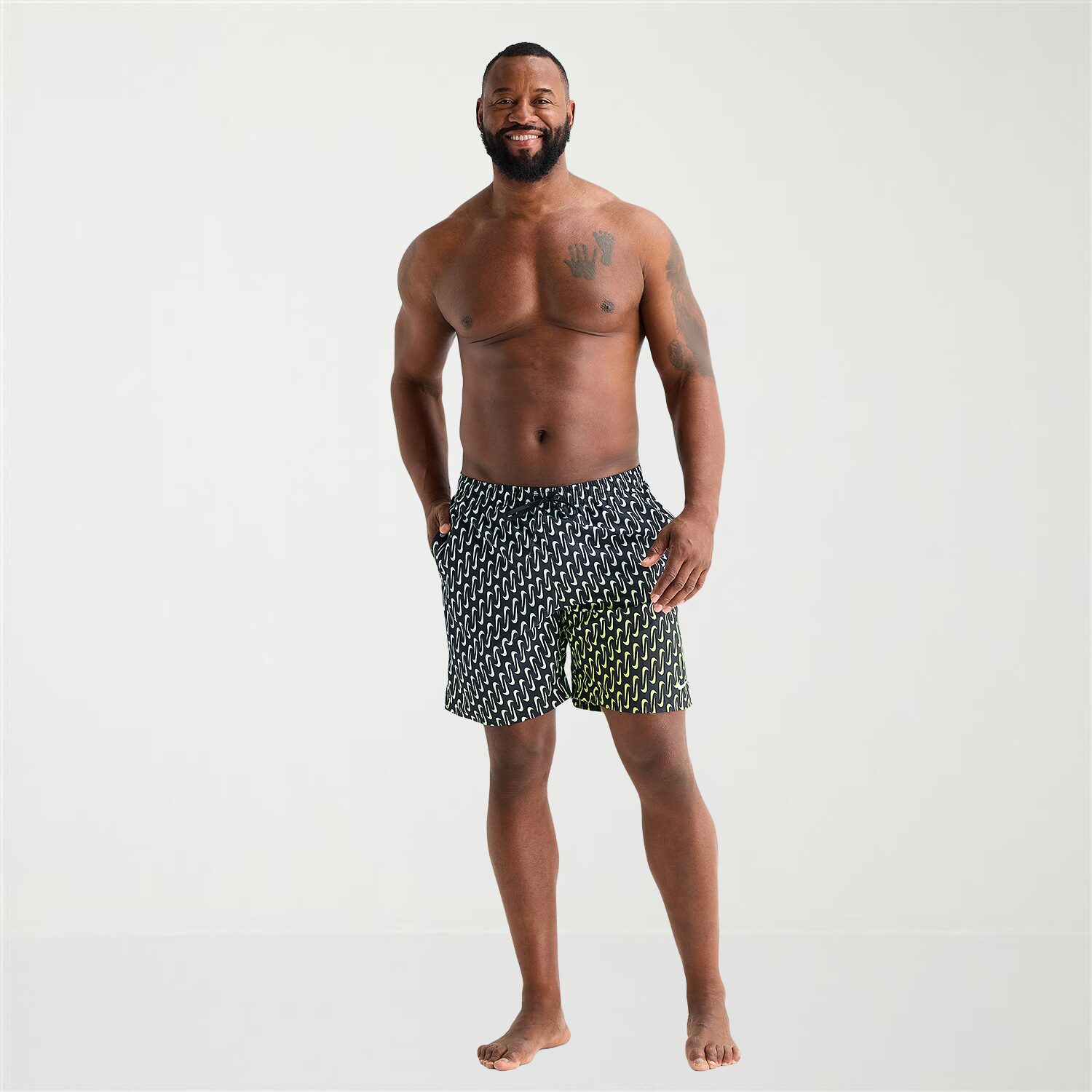 Nike Mens Big and Tall Drawstring Waist 7" Logo Swim Trunks