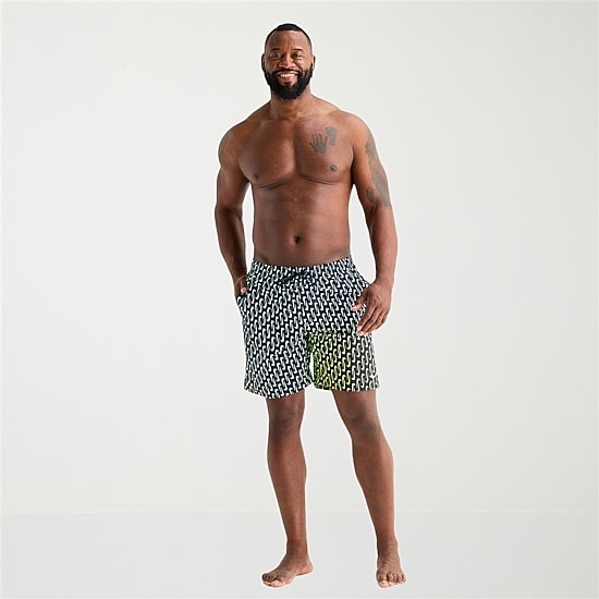 Nike Mens Big and Tall Drawstring Waist 7" Logo Swim Trunks