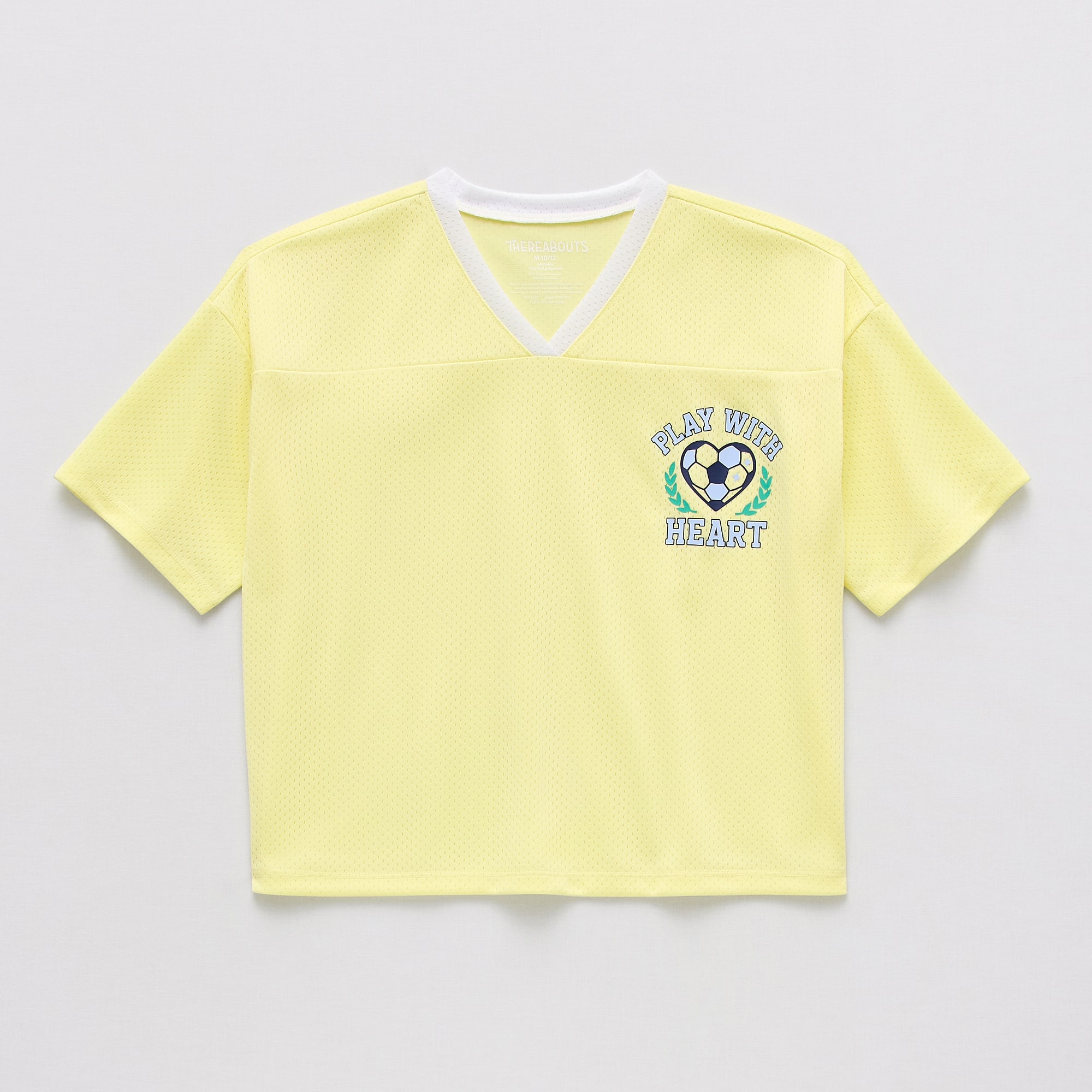Thereabouts Little & Big Kid Girls V Neck Short Sleeve Oversized Graphic T-Shirt