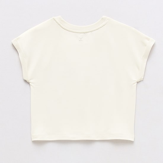 Xersion French Terry Little & Big Kid Girls Crew Neck Short Sleeve Active T-Shirt