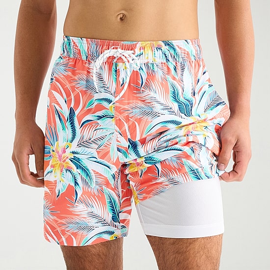 Arizona Mens 6 1/2" Patchwork Swim Trunks