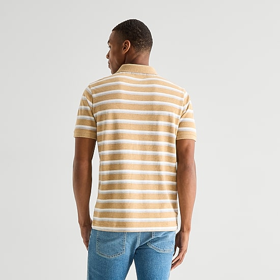 U.S. Polo Assn. Stripe Pique Mens Classic Fit Short Sleeve Polo Shirt