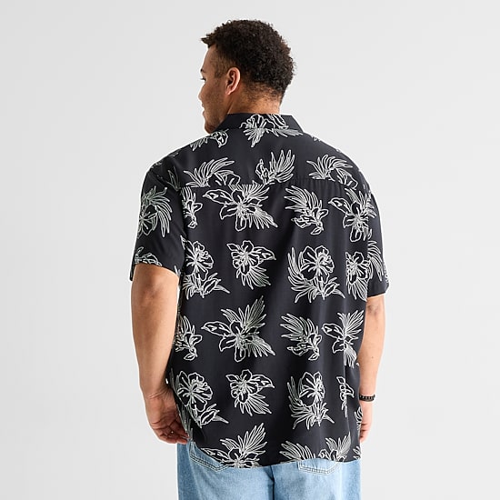 Arizona Mens Short Sleeve Classic Fit Big and Tall Button-Down Shirt